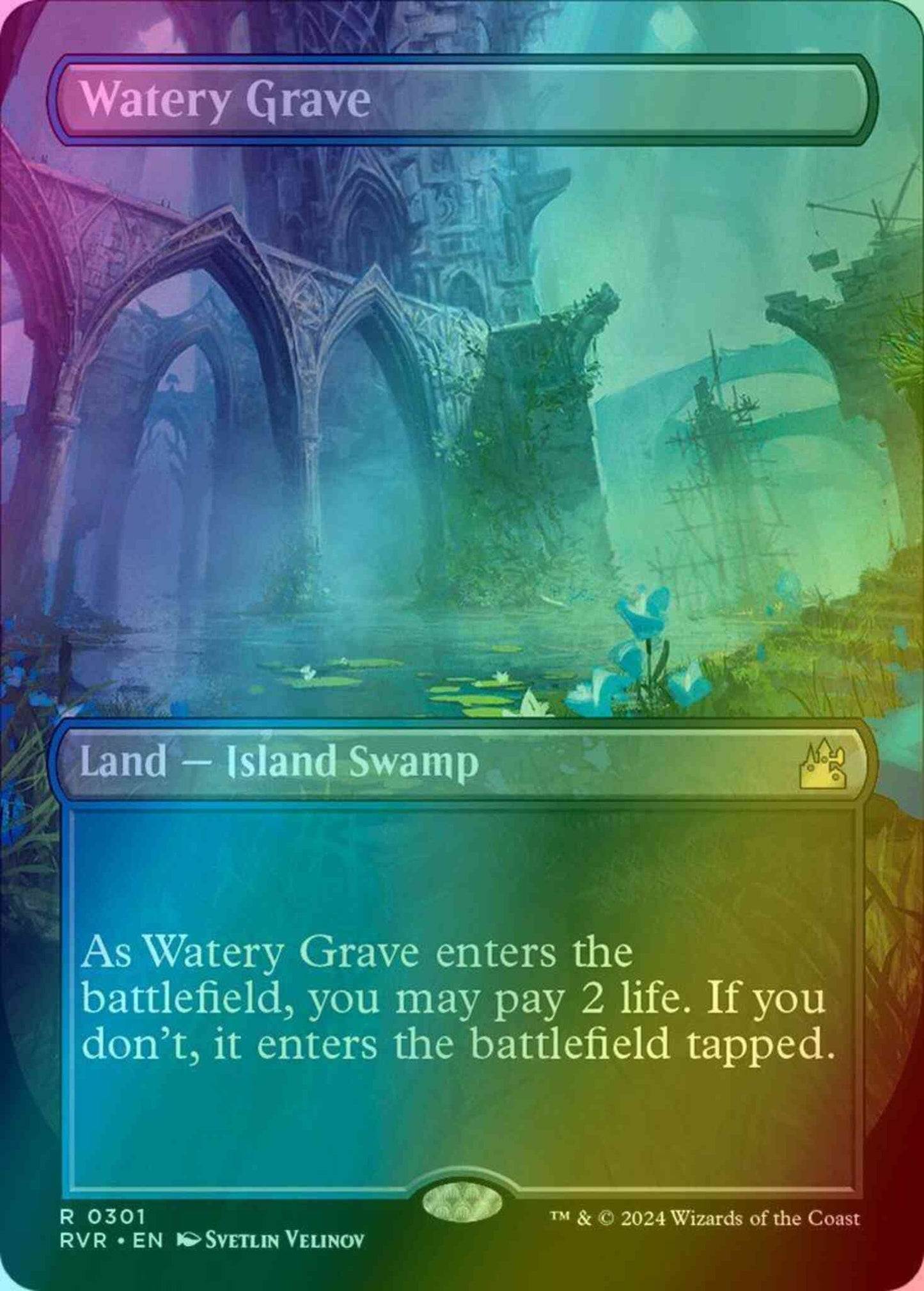 Watery Grave [301] [Borderless] [Ravnica Remastered] [Foil]