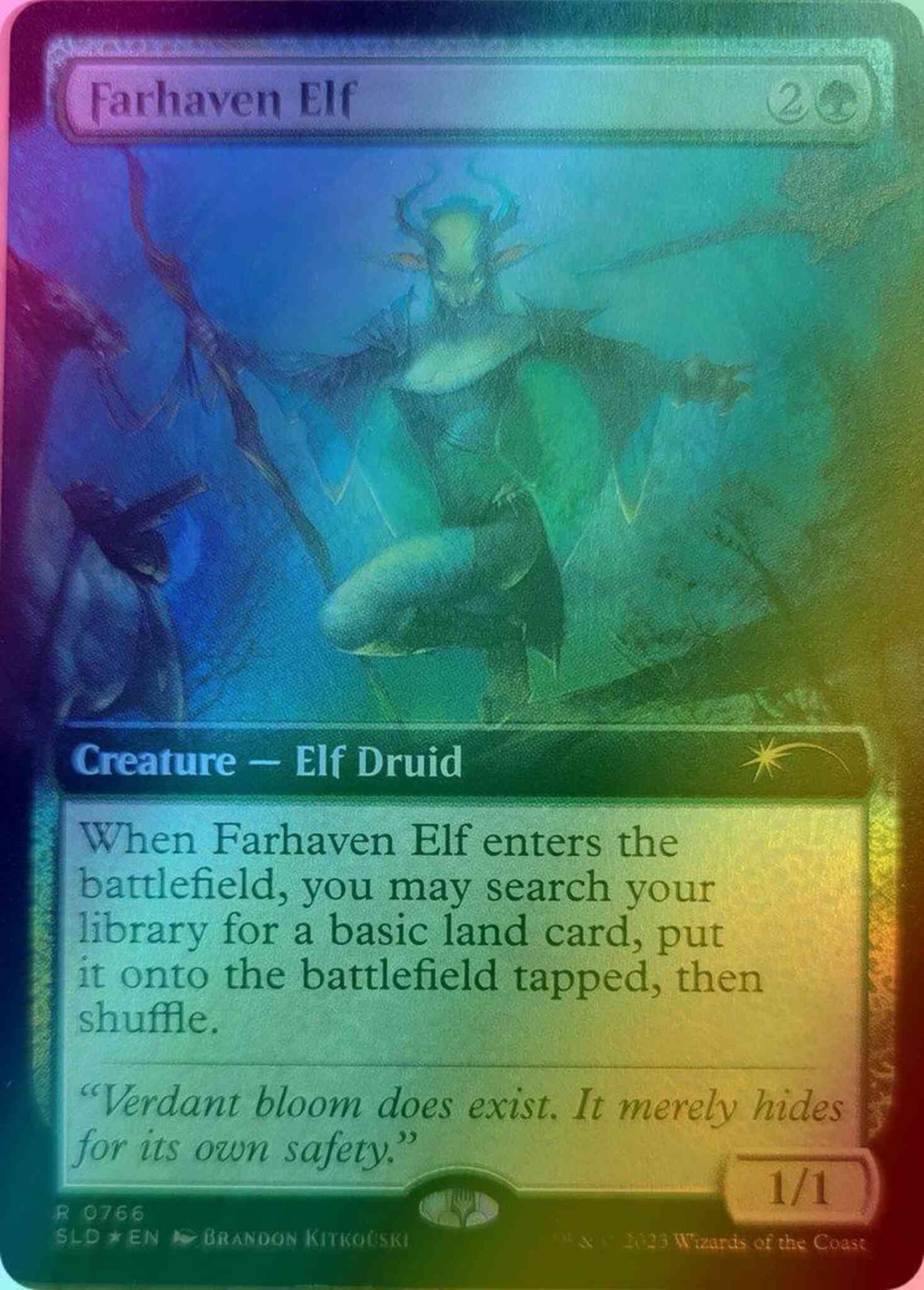 Farhaven Elf [0766] [Extended Art] [Brandon Kitkouski] [Secret Lair Drop] [Foil]