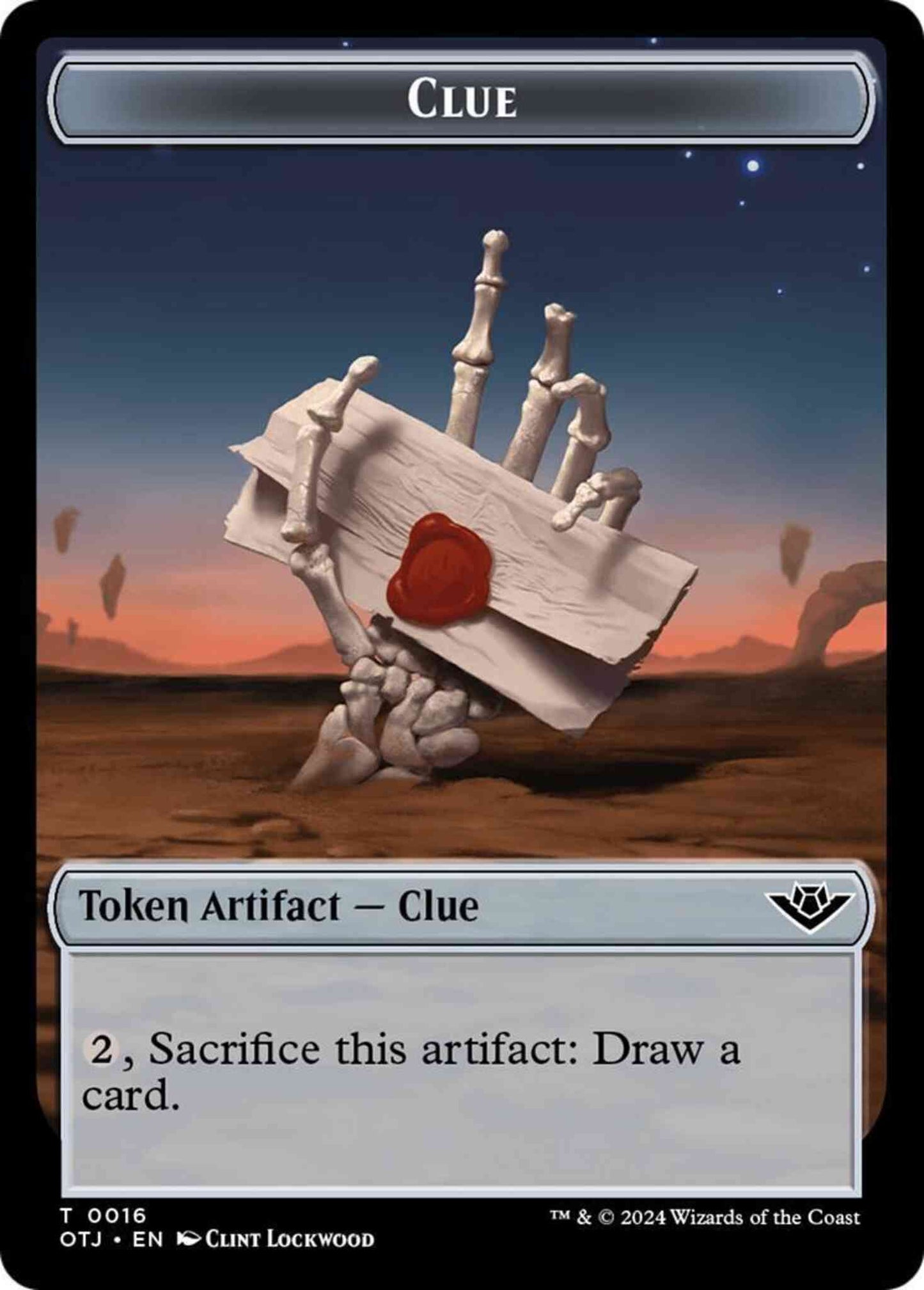 Clue Token (16) // Plot Token (20) [Outlaws of Thunder Junction: Tokens] [Non-Foil]