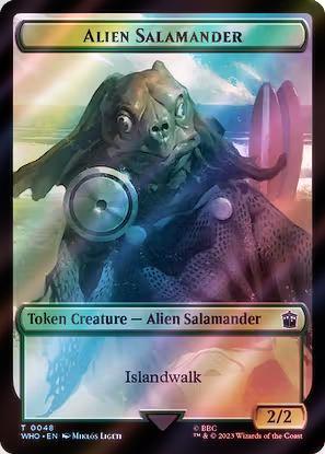 Alien Angel Token (43) // Alien Salamander Token (48) [Universes Beyond: Doctor Who: Tokens] [Surge Foil]