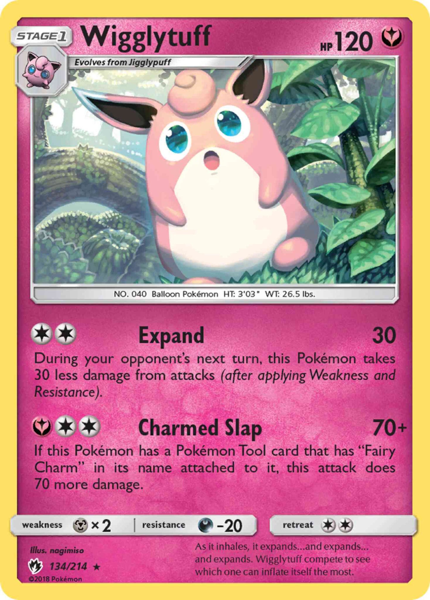 Wigglytuff - 134/214 - Rare [sm8-134] [Reverse Holo]