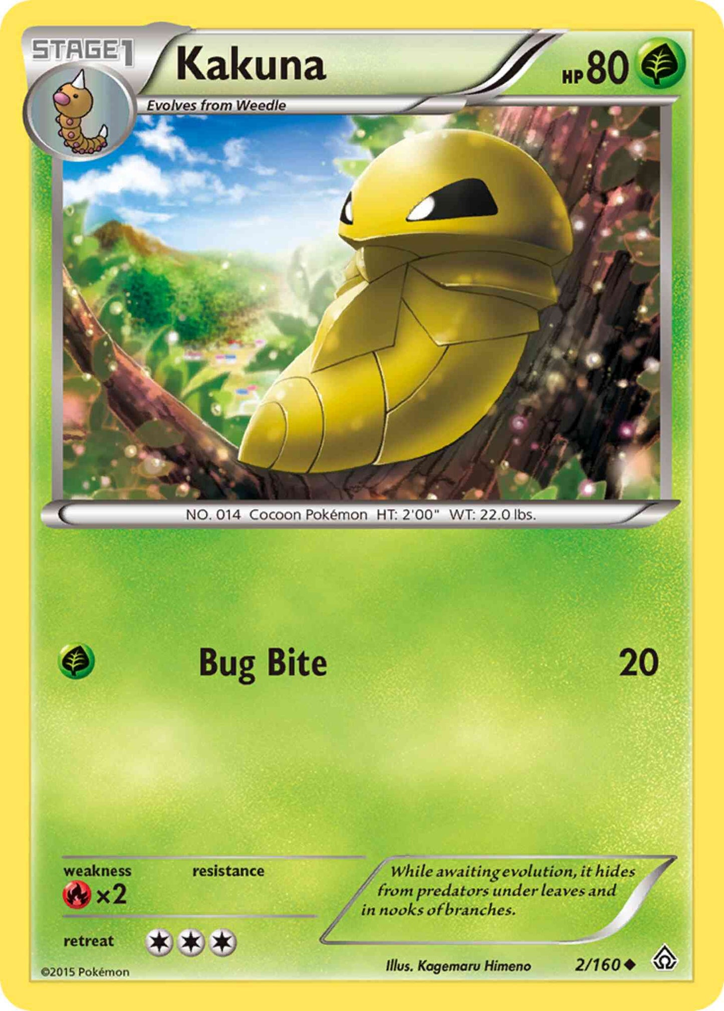 Kakuna - 2/160 - Uncommon [xy5-2] [Reverse Holo]