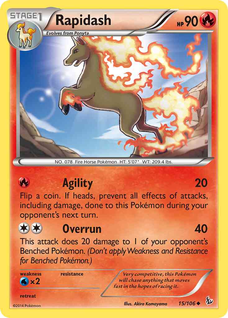 Rapidash - 15/106 - Uncommon [xy2-15] [Reverse Holo]
