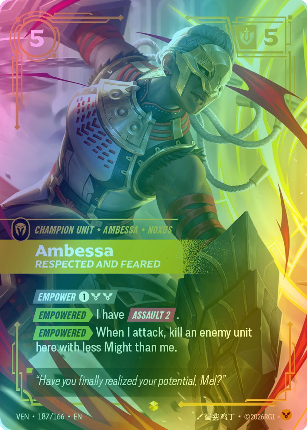 Ambessa, Respected and Feared (Overnumbered) - 187/166 [Vendetta] [Foil]
