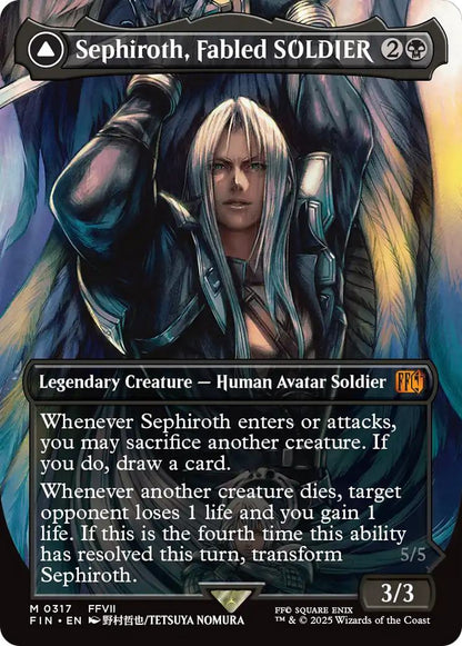 Sephiroth, Fabled SOLDIER // Sephiroth, One-Winged Angel [317] [Borderless] [FINAL FANTASY] [Non-Foil]