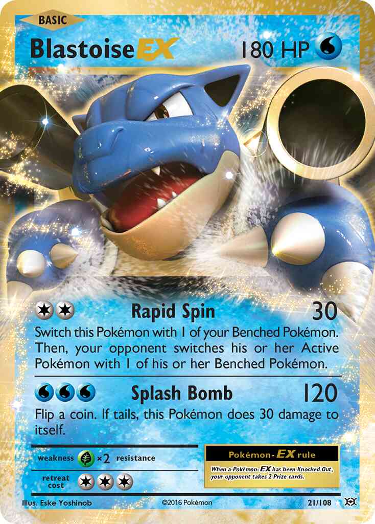 Blastoise-EX - 21/108 - Rare Holo EX [xy12-21] [Ultra]