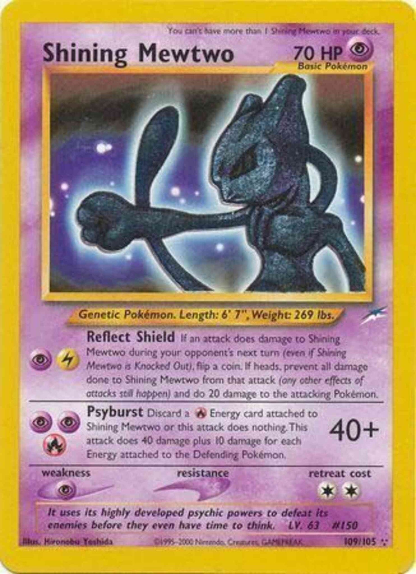Shining Mewtwo - 109/105 - Rare Holo - Unlimited [neo4U-109] [Holo]