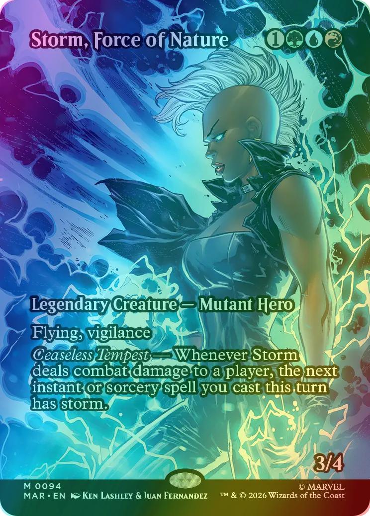 Storm, Force of Nature [94] [Borderless] [Source Material] [Marvel Universe] [Foil]