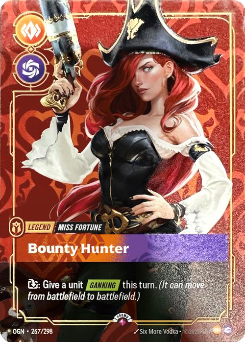 Bounty Hunter (Miss Fortune) (Metal) (Prize Wall) - 267/298 [Riftbound Organized Play Promotional Cards] [Non-Foil]