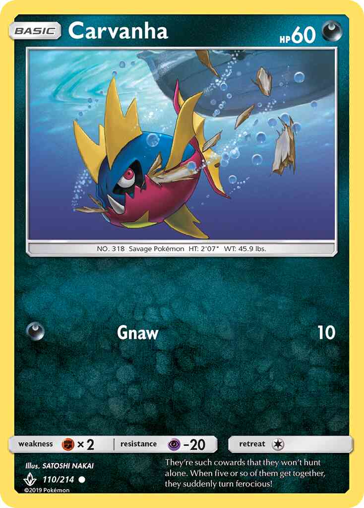 Carvanha - 110/214 - Common [sm10-110] [Non-Holo]