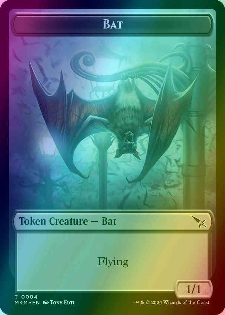Bat Token (04) // Detective Token (10) [Murders at Karlov Manor: Tokens] [Foil]