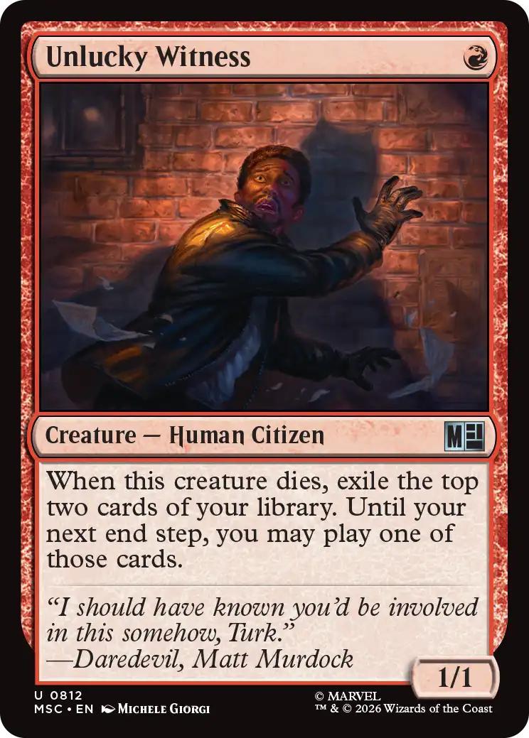 Unlucky Witness [812] [Jumpstart] [Marvel Super Heroes: Commander] [Non-Foil]