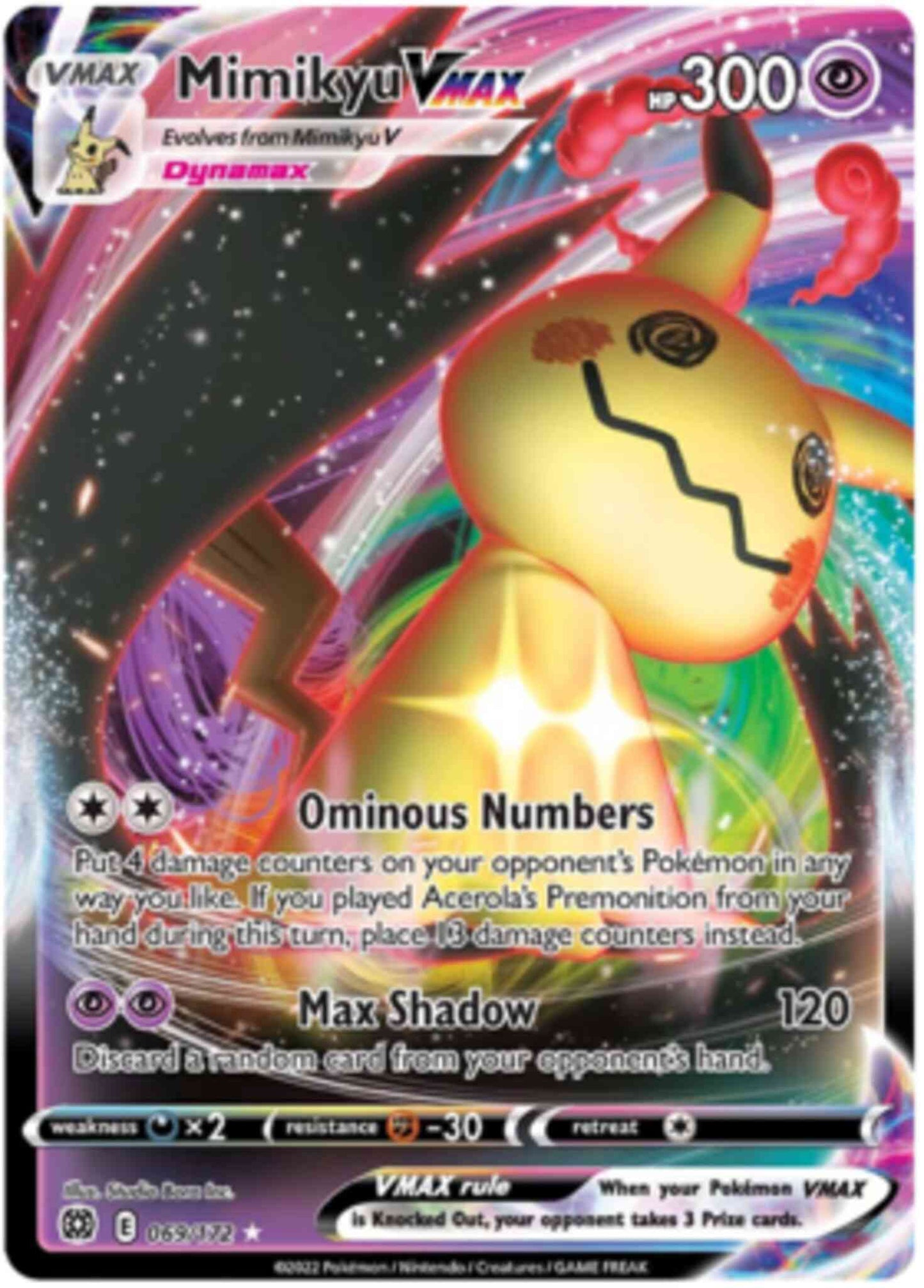 Mimikyu VMAX - 069/172 - Rare Holo VMAX [swsh9-069] [Ultra]