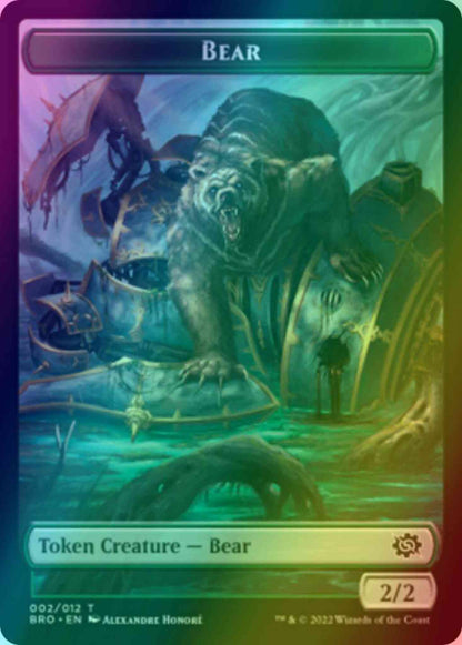 Bear Token (02) // Powerstone Token (07) [The Brothers' War: Tokens] [Foil]