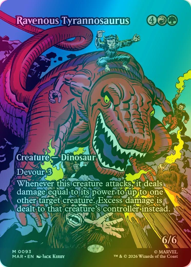 Ravenous Tyrannosaurus [93] [Borderless] [Source Material] [Marvel Universe] [Foil]