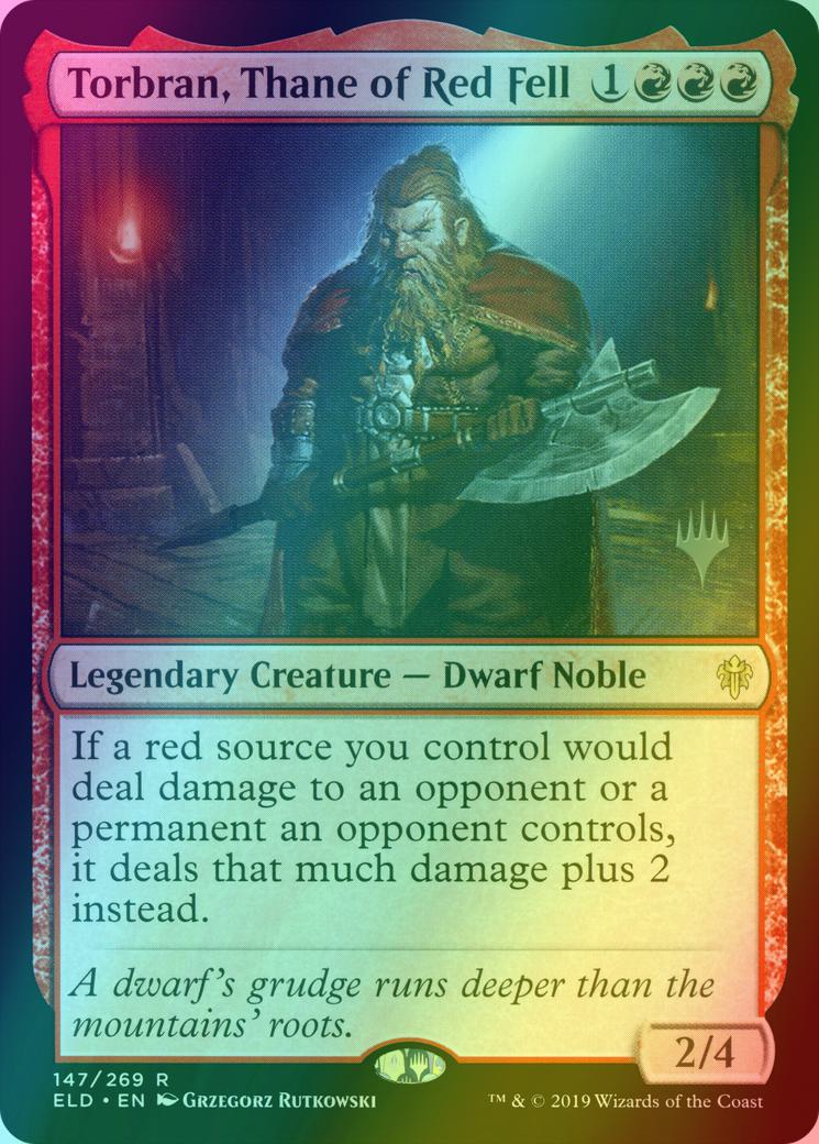 Torbran, Thane of Red Fell [147p] [Promo Pack] [Throne of Eldraine Promos] [Foil]
