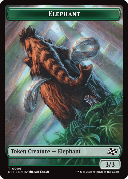 Elephant Token (06) // Zombie Token (03) [Aetherdrift: Tokens] [Non-Foil]