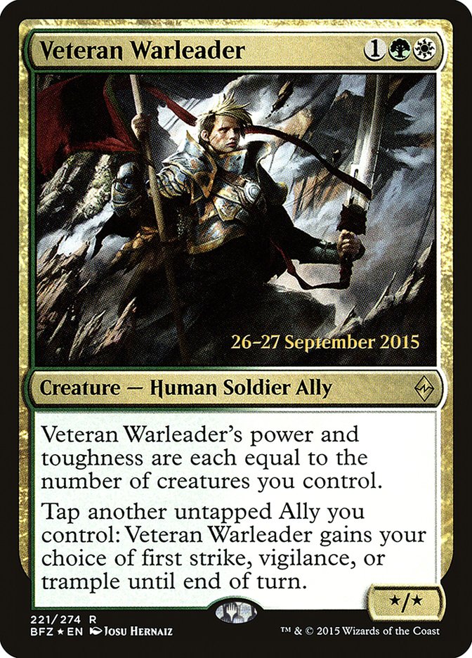 Veteran Warleader [221s] [Battle for Zendikar Promos] [Foil]