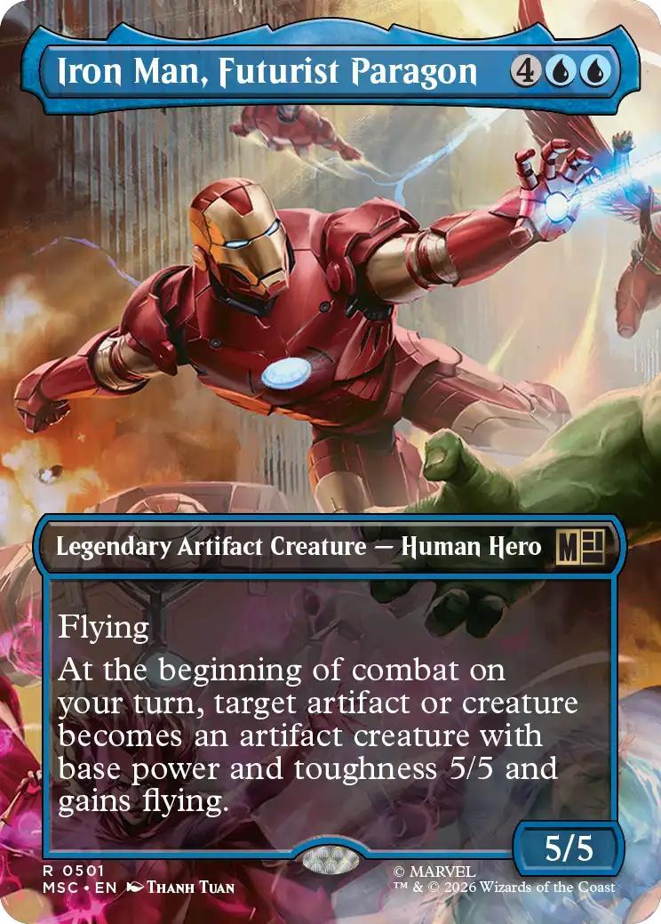 Iron Man, Futurist Paragon [501] [Borderless] [Scene] [Marvel Super Heroes: Commander] [Non-Foil]