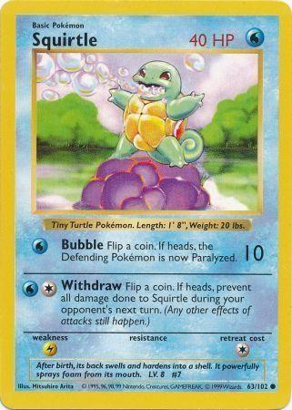 Squirtle - 63/102 - Common - Shadowless [base1S-63] [Non-Holo]