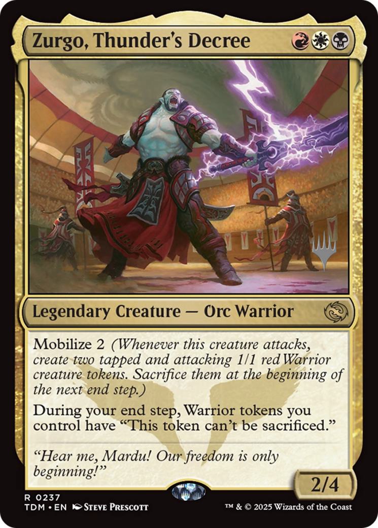 Zurgo, Thunder's Decree [237p] [Promo Pack] [Tarkir: Dragonstorm: Promos] [Non-Foil]