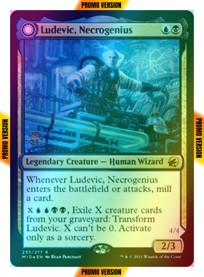 Ludevic, Necrogenius // Olag, Ludevic's Hubris [Prerelease] [233s] [Innistrad: Midnight Hunt Promos] [Foil]