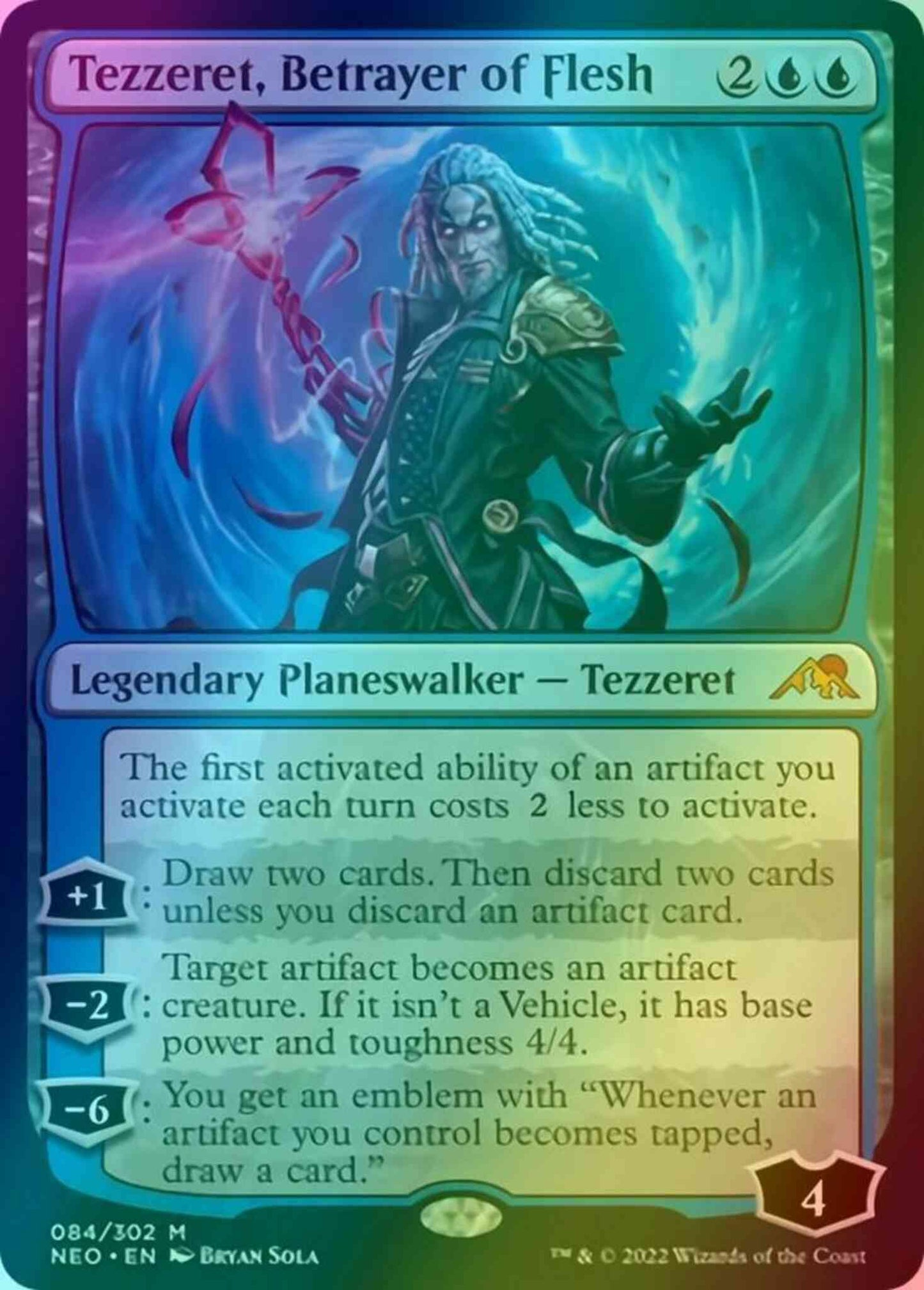 Tezzeret, Betrayer of Flesh [84] [Kamigawa: Neon Dynasty] [Foil]