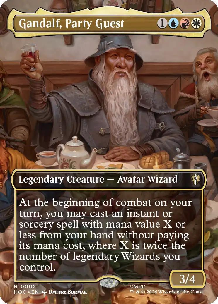 Gandalf, Party Guest [2] [Borderless] [Scene] [The Hobbit: Commander] [Non-Foil]