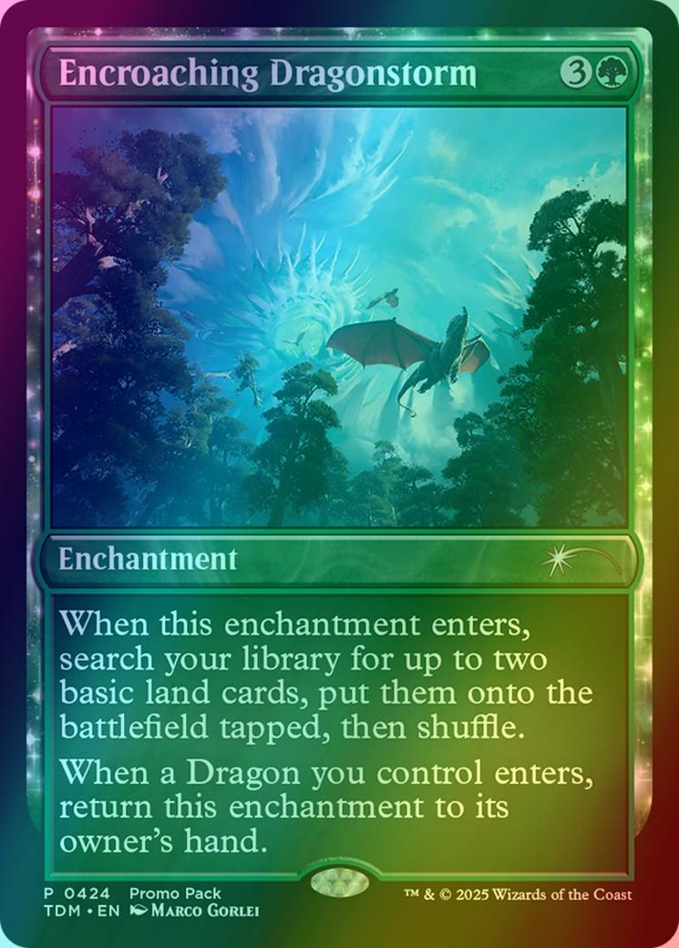 Encroaching Dragonstorm [424] [Dark Frame Promo Pack] [Tarkir: Dragonstorm] [Foil]