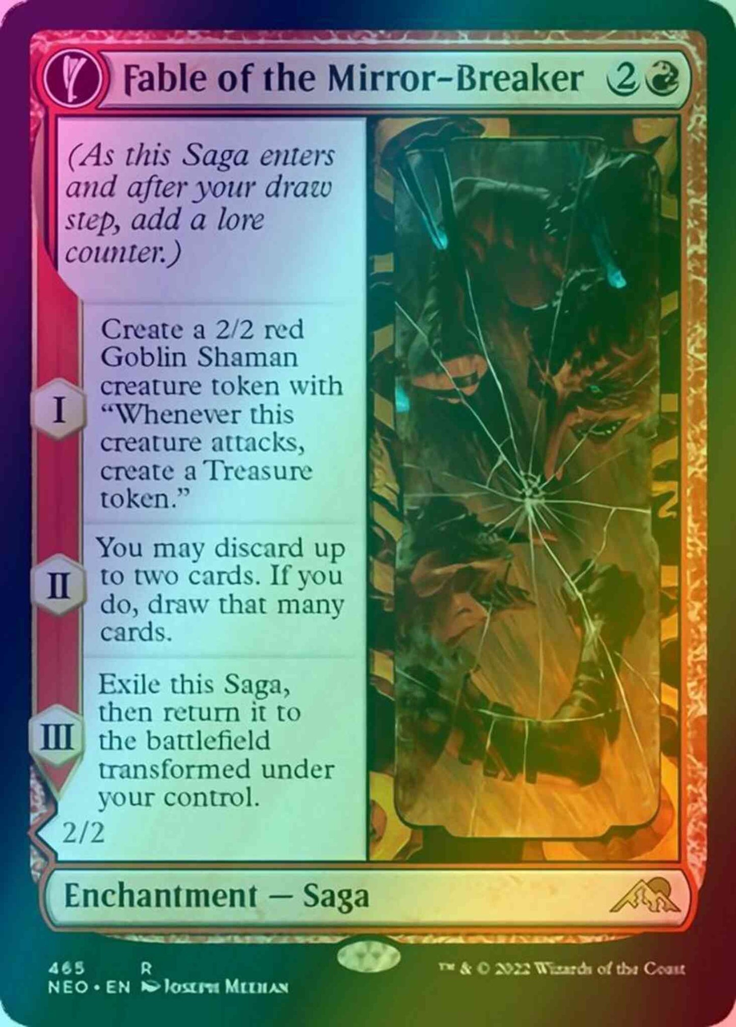Fable of the Mirror-Breaker // Reflection of Kiki-Jiki [465] [Extended Art] [Kamigawa: Neon Dynasty] [Foil]
