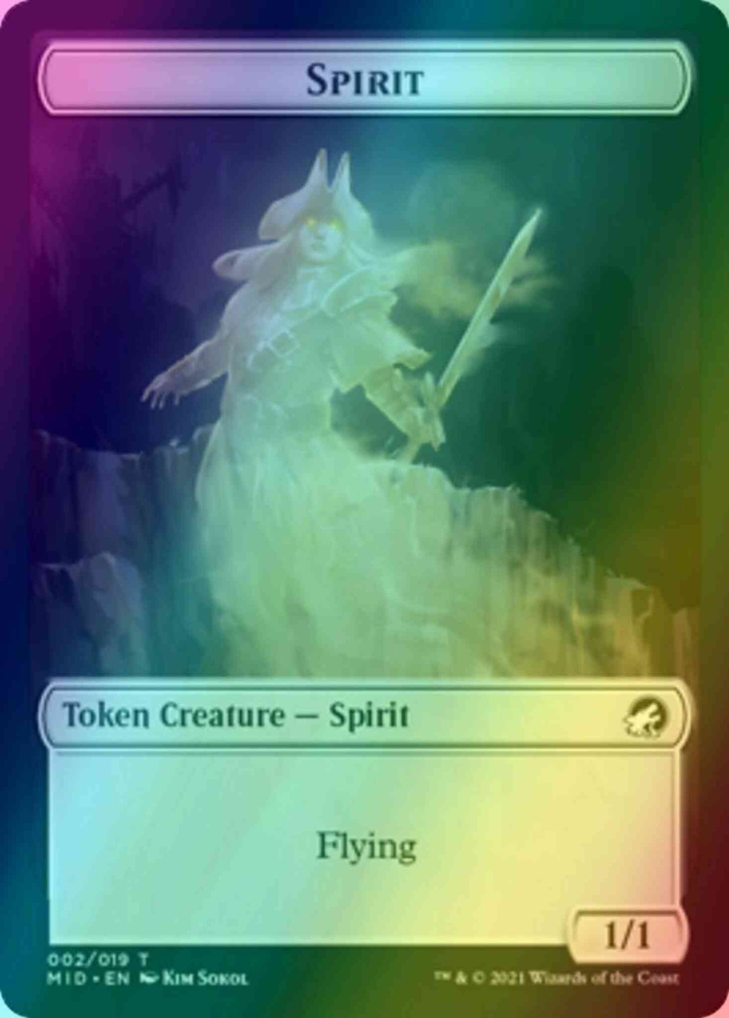 Spirit Token (02) // Zombie Token (15) [Innistrad: Midnight Hunt: Tokens] [Foil]