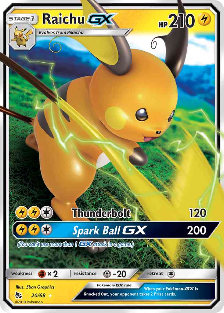 Raichu-GX - 20/68 - Rare Holo GX [sm115-20] [Ultra]