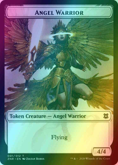 Angel Warrior Token (01) // Goblin Construct Token (11) [Zendikar Rising Tokens] [Foil]