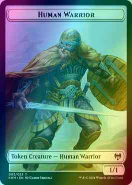 Human Warrior Token (03) // Shapeshifter Token (08) [Kaldheim Tokens] [Foil]
