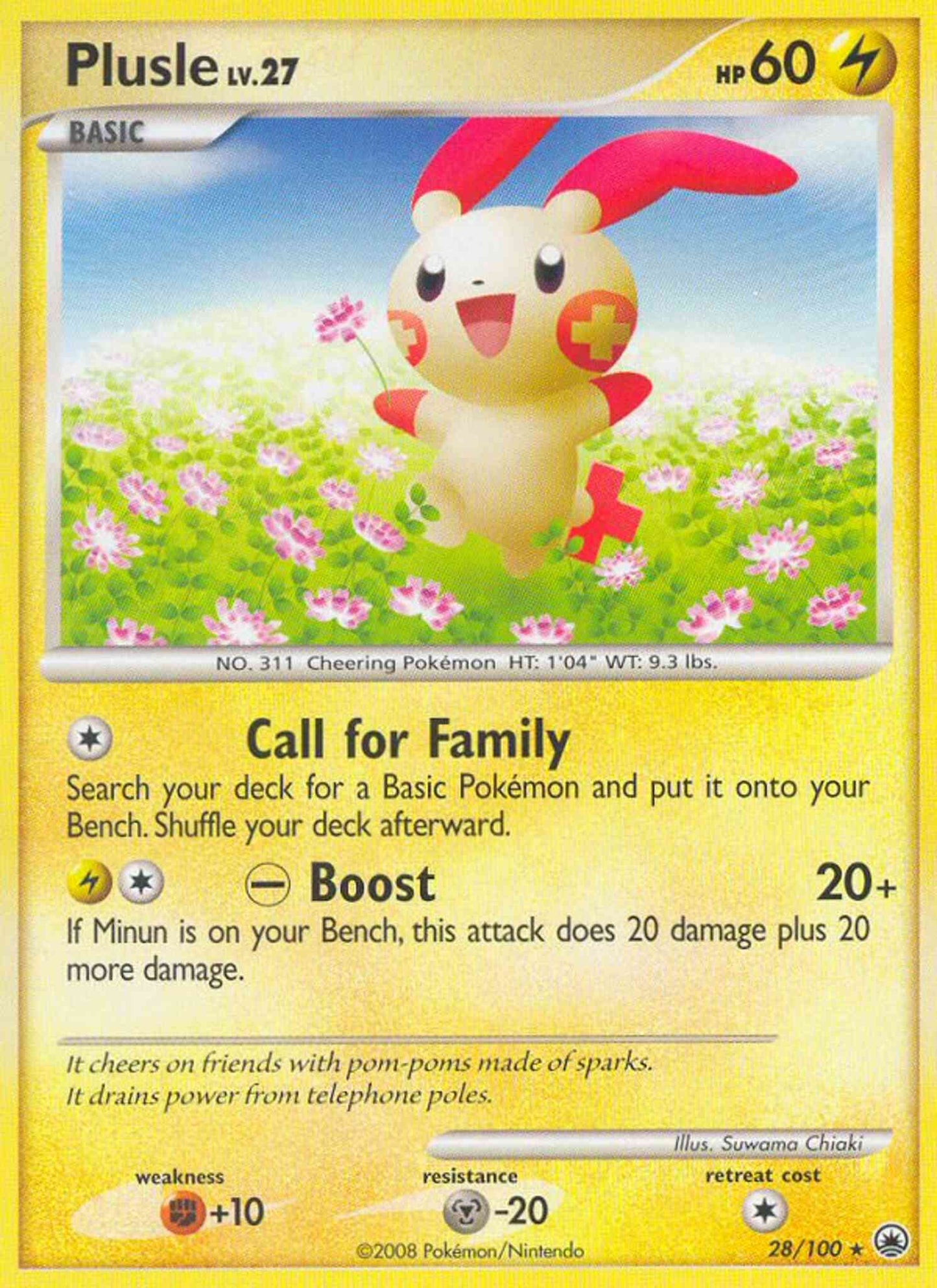 Plusle - 28/100 - Rare [dp5-28] [Reverse Holo]