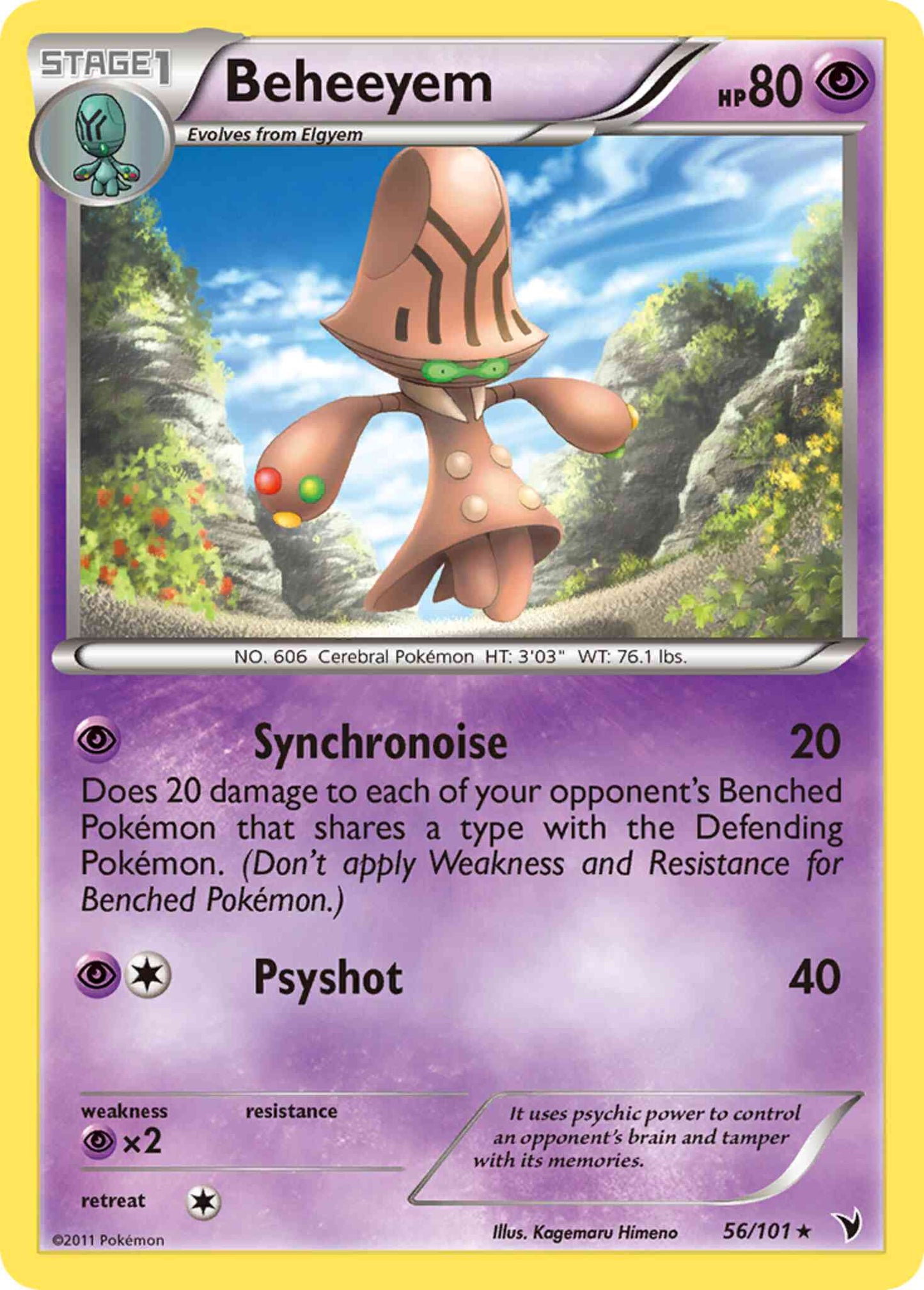 Beheeyem - 56/101 - Rare [bw3-56] [Reverse Holo]