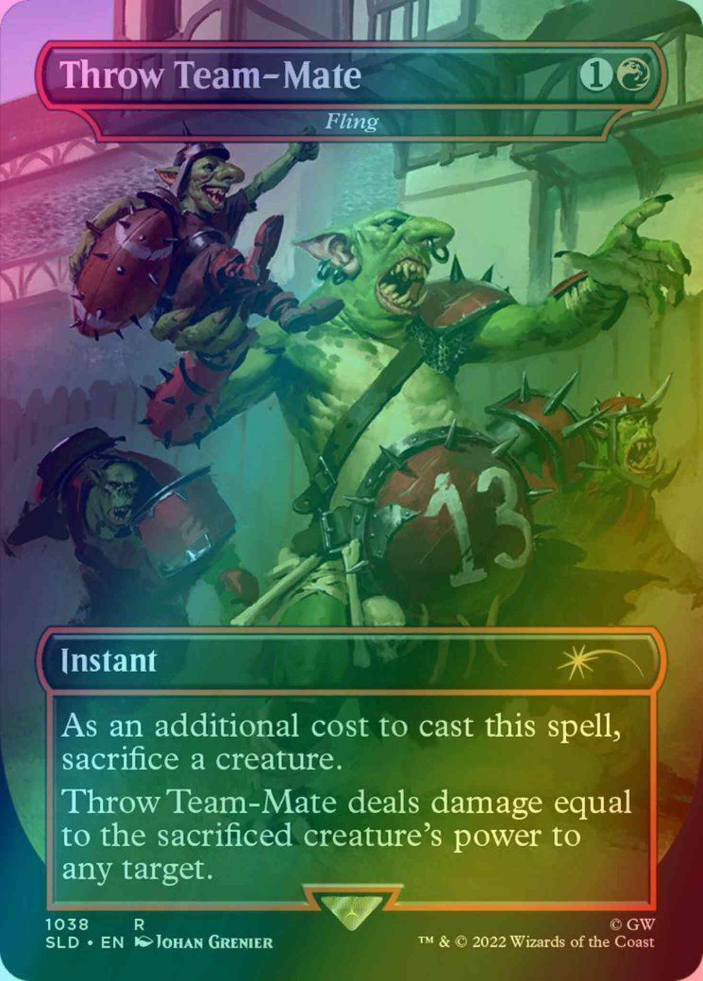Throw Team-Mate - Fling [1038] [Borderless] [Blood Bowl] [Secret Lair Drop] [Foil]