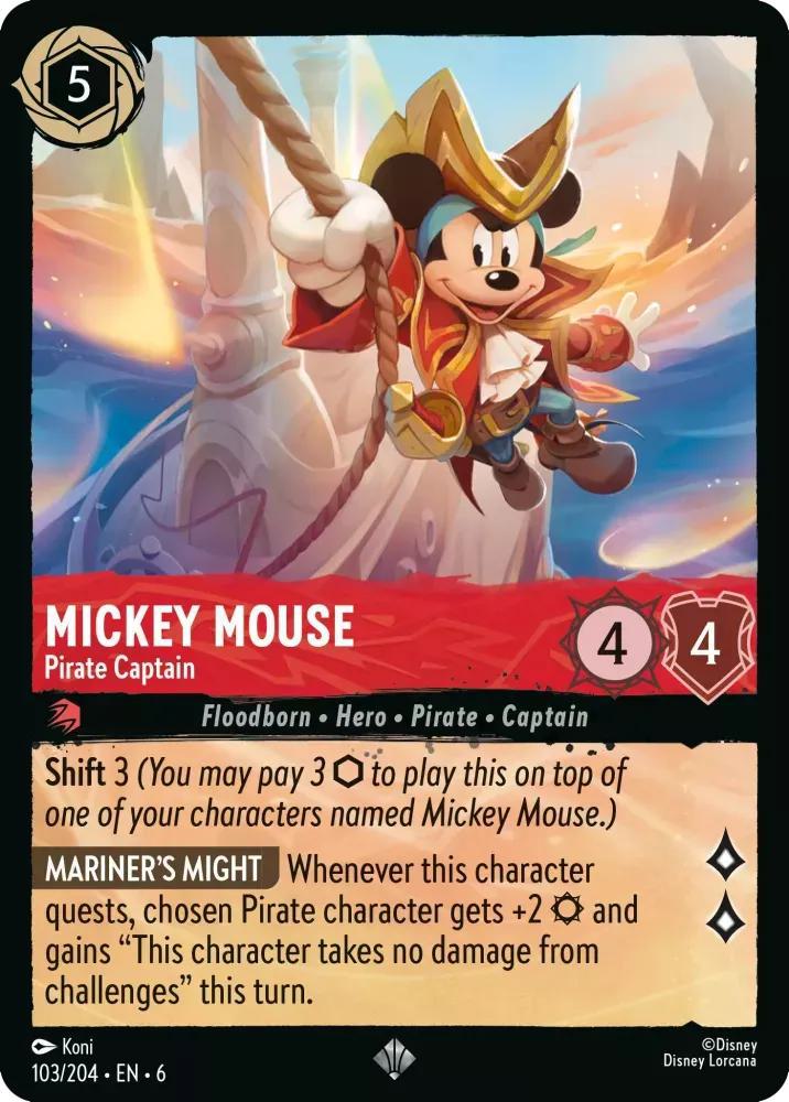 Mickey Mouse - Pirate Captain - 103/204 [Azurite Sea] [Non-Foil]