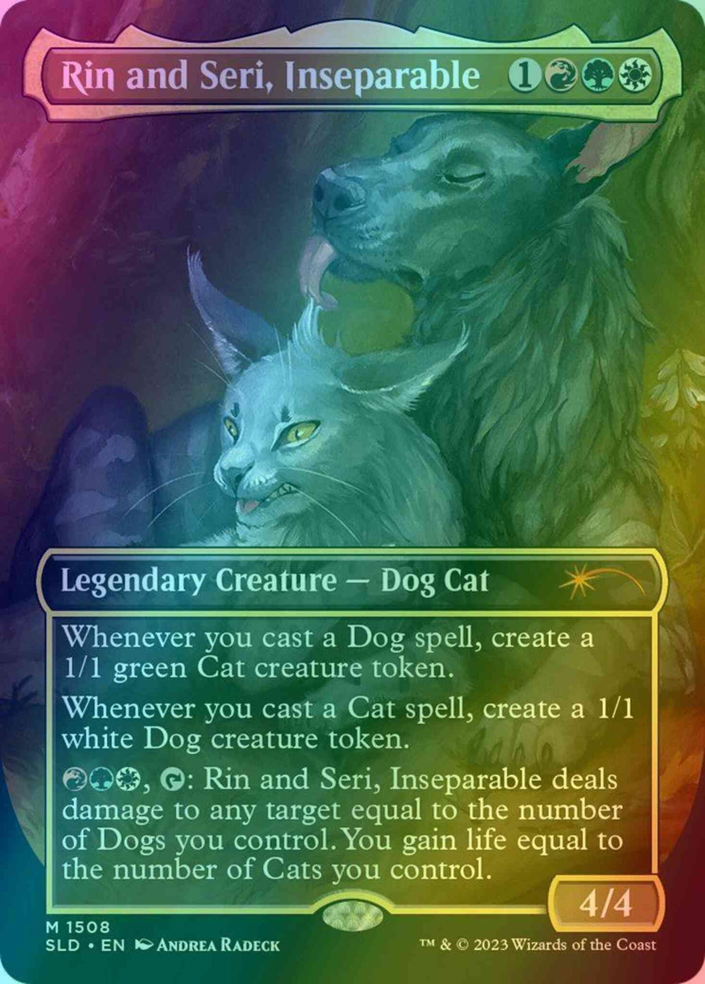 Rin and Seri, Inseparable // Rin and Seri, Inseparable [1508] [Borderless] [Raining Cats and Dogs] [Secret Lair Drop] [Foil]