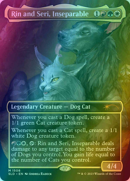 Rin and Seri, Inseparable // Rin and Seri, Inseparable [1508] [Borderless] [Raining Cats and Dogs] [Secret Lair Drop] [Foil]