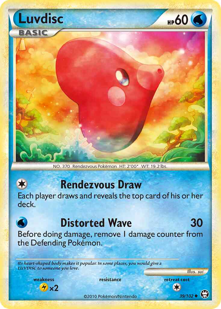 Luvdisc - 39/102 - Uncommon [hgss4-39] [Reverse Holo]