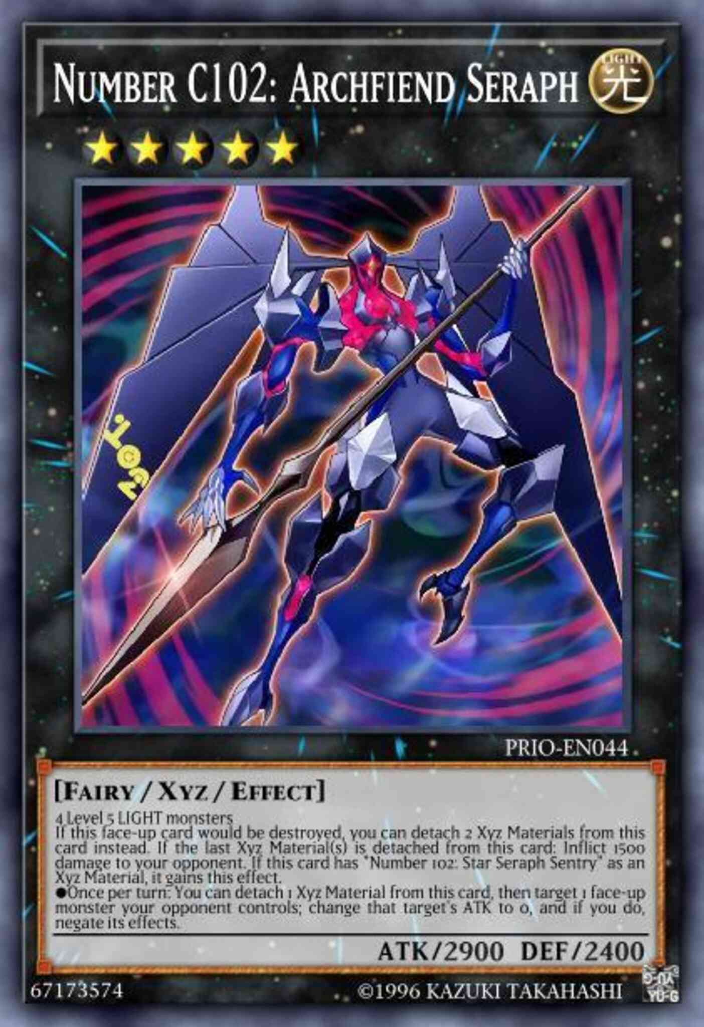 Number C102: Archfiend Seraph - PRIO-EN044 - Ultimate Rare - 1st Edition