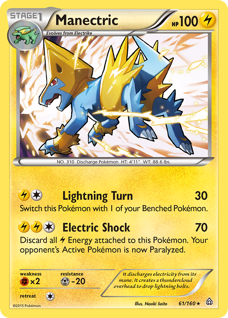 Manectric - Theme Deck - 61/160 - Rare Holo [xy5-61] [Non-Holo]