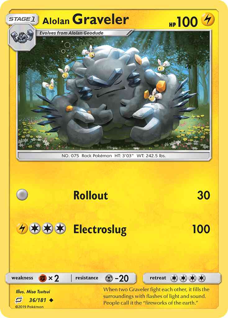 Alolan Graveler - 36/181 - Uncommon [sm9-36] [Reverse Holo]