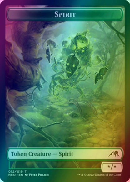 Samurai Token (03) // Spirit Token (12) [Kamigawa: Neon Dynasty: Tokens] [Foil]