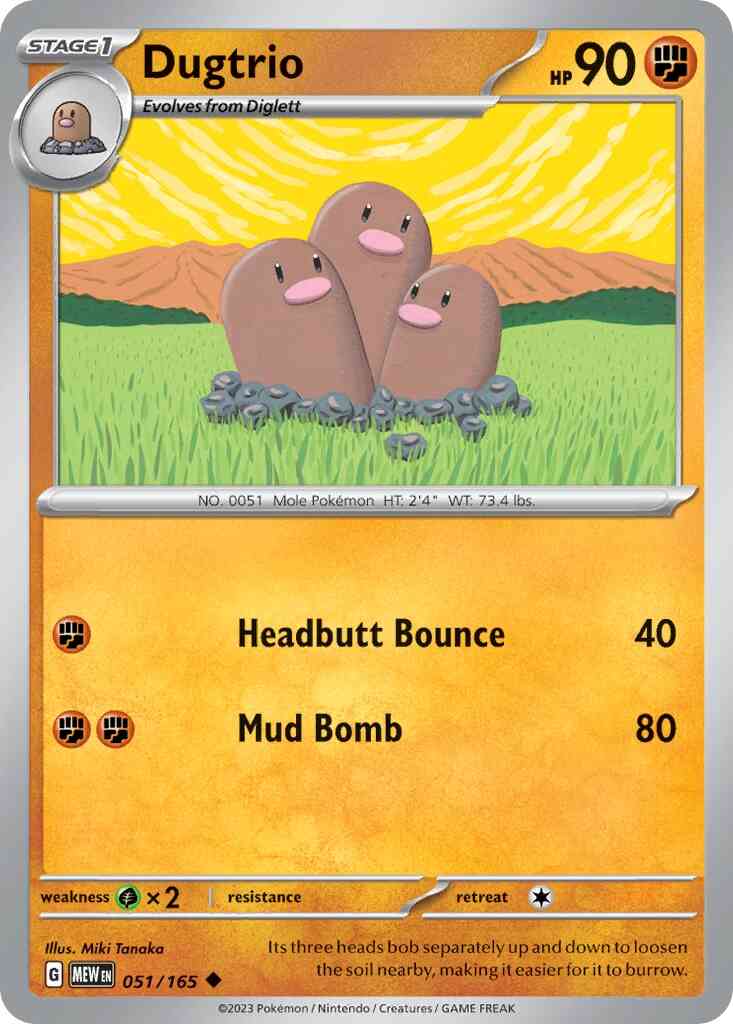 Dugtrio - 051/165 - Uncommon [sv035-051] [Non-Holo]
