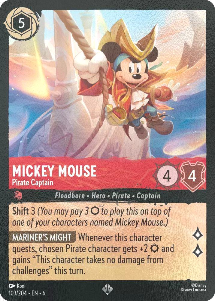 Mickey Mouse - Pirate Captain - 103/204 [Azurite Sea] [Cold Foil]