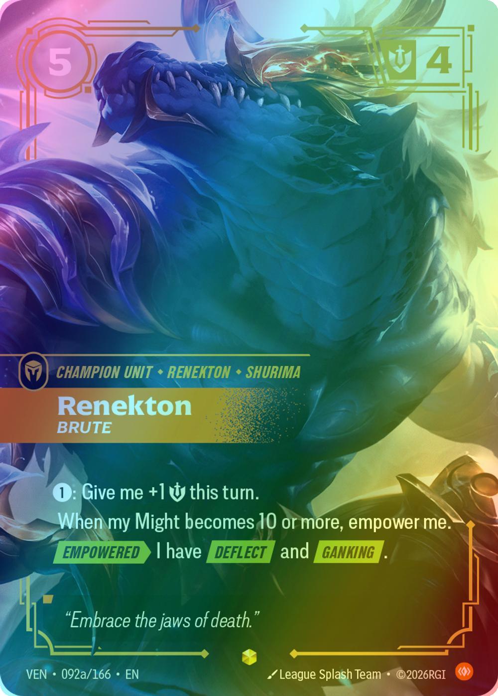 Renekton, Brute (Alternate Art) - 092a/166 [Vendetta] [Foil]