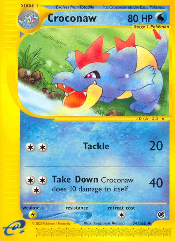 Croconaw - 74/165 - Uncommon [ecard1-74] [Reverse Holo]