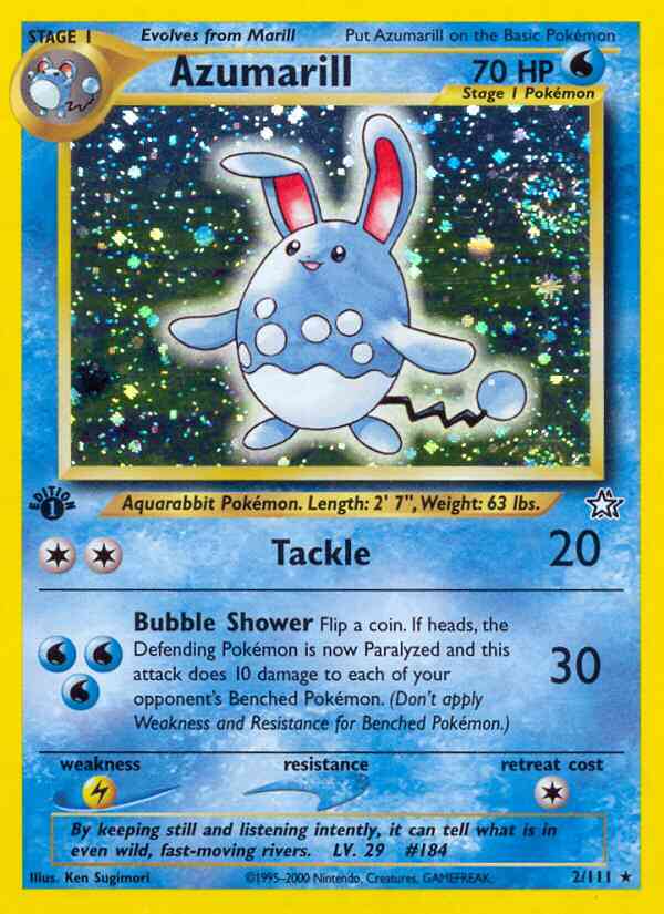 Azumarill - 2/111 - Rare - 1st Edition [neo1-2] [Holo]